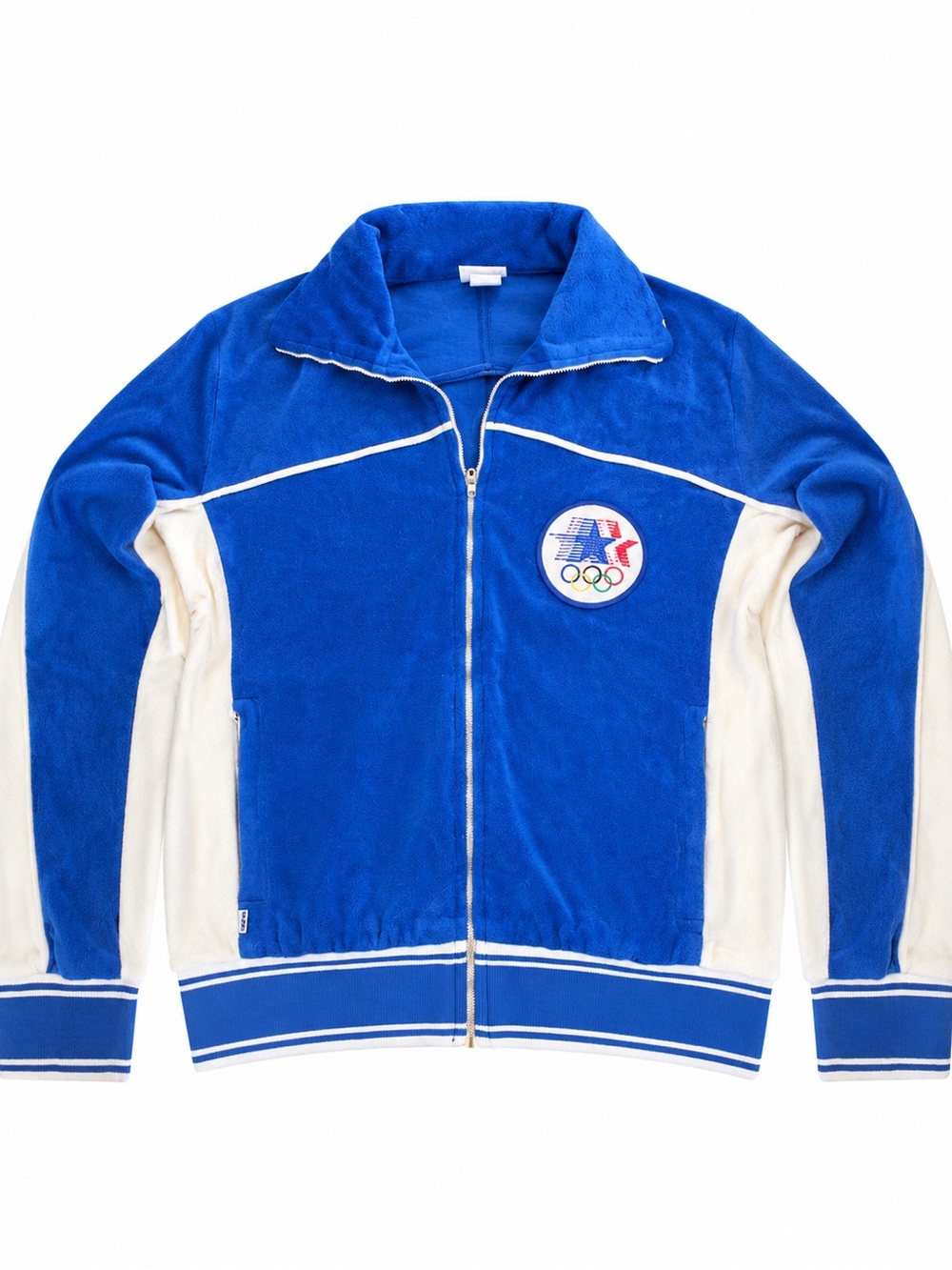 Vintage 1984 Levi’s LA Olympics Team USA Blue Velour Track Jacket Men’s M